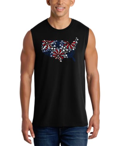 Мужской топ LA Pop Art American Flag Fireworks Graphic, майка