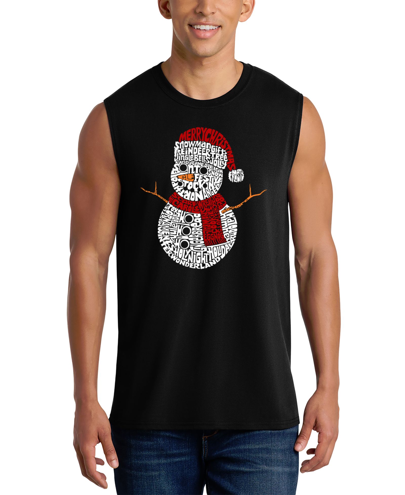 LA Pop Art мужской графический топ-майка с рождественским принтом Snowman