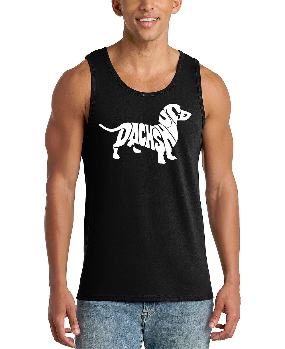 Мужской топ LA Pop Art Dachshund Word Art Graphic Tank Top