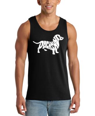 LA Pop Art Men's Dachshund Word Art Graphic Tank Top