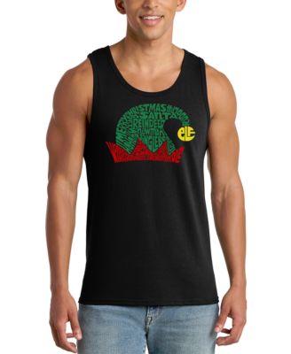 LA Pop Art Men's Christmas Elf Hat Graphic Tank Top