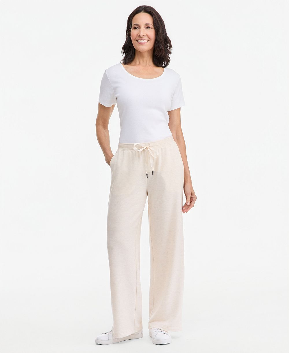 Style & Co Petite LuxLounge French Terry Wide Leg Elastic Waist Pants, Macy's Exclusive