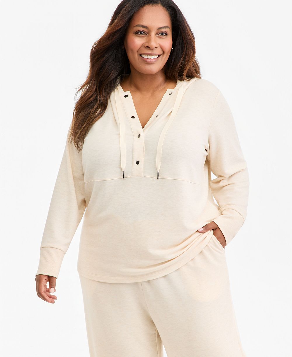 Style & Co Plus Size LuxLounge French Terry Hooded Sweatshirt, Macy's Exclusive