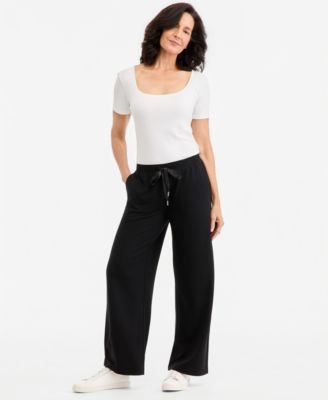 Style & Co Women's LuxLounge French Terry Wide-Leg Sweatpants, Macy's Exclusive