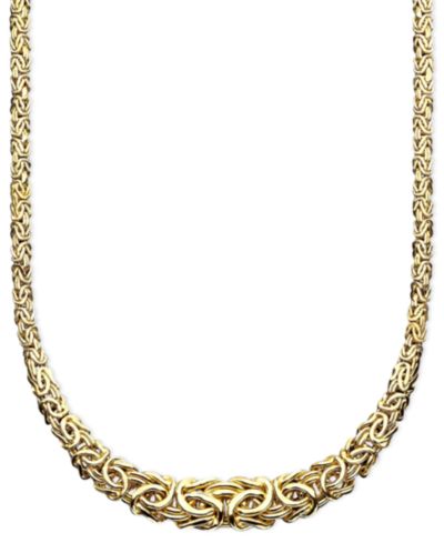 Italian Gold ожерелье Byzantine в 14k Gold, 17"