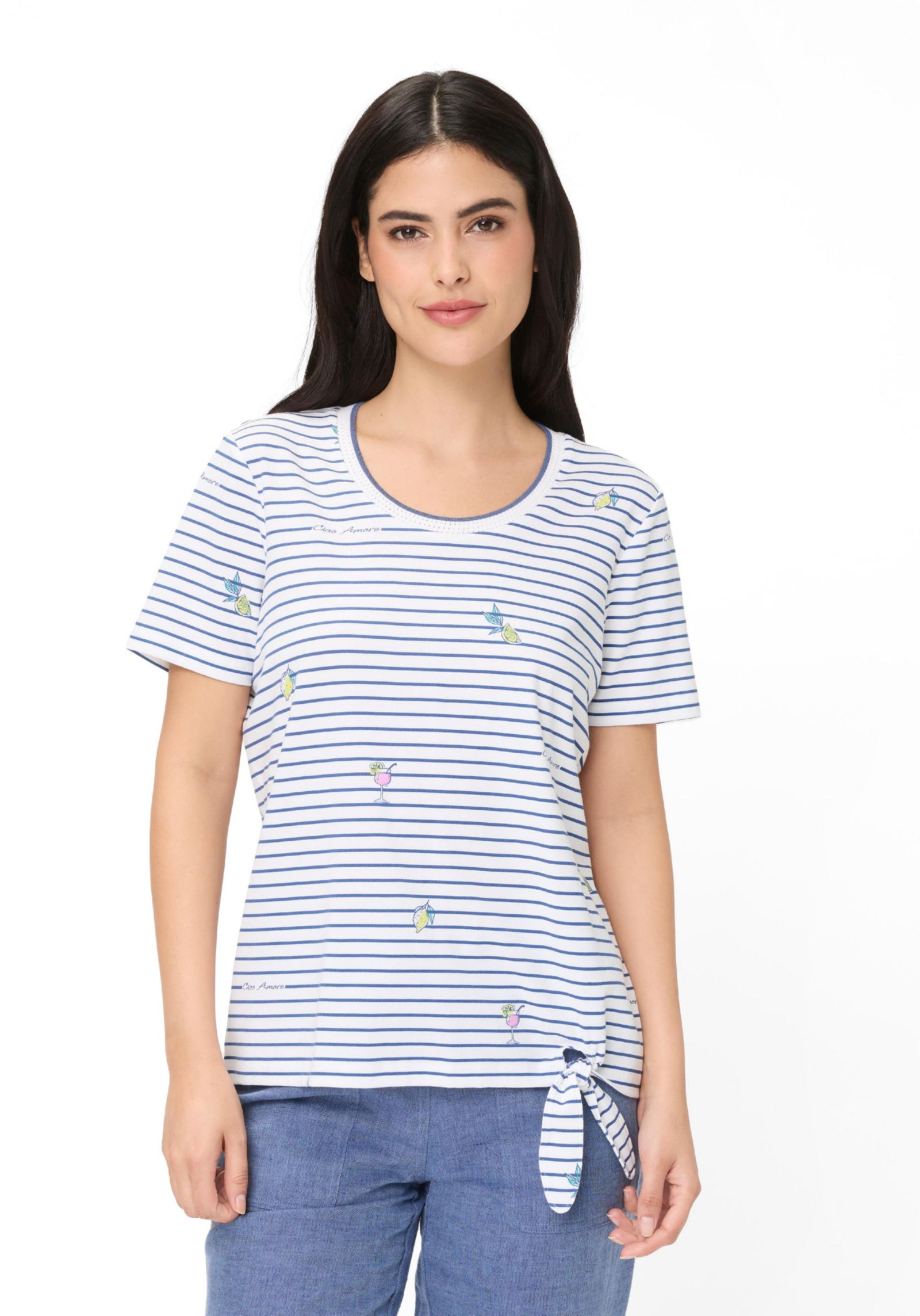 Olsen Women's Stripe and Spritz T-Shirt