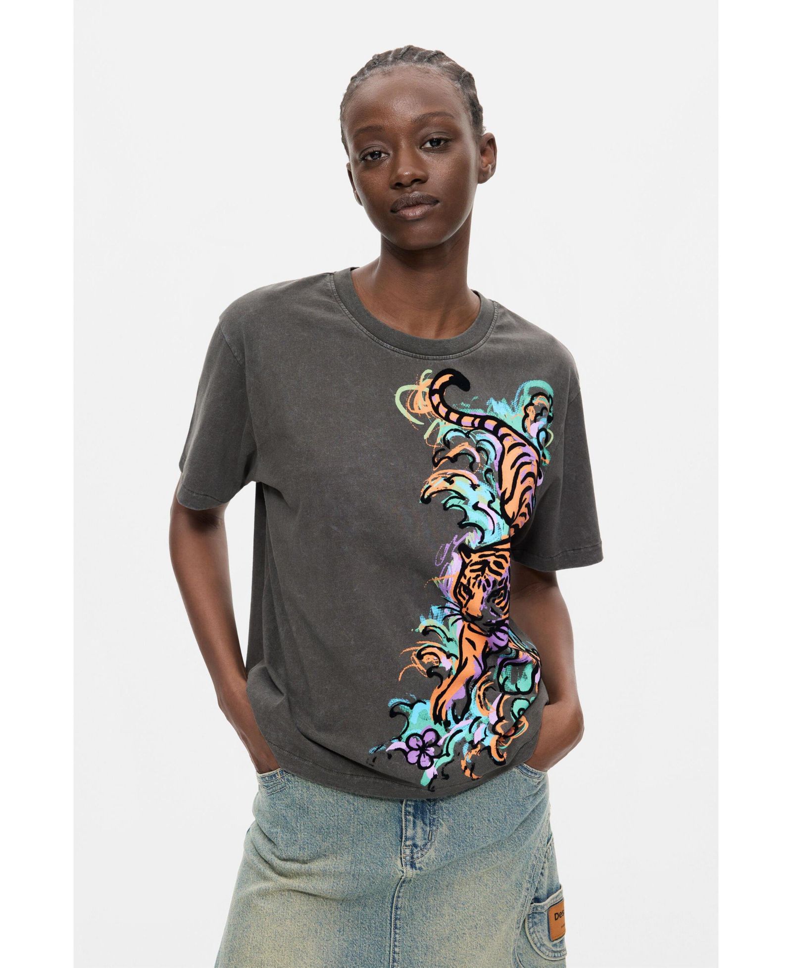 Женская футболка Desigual Tiger 100% Cotton