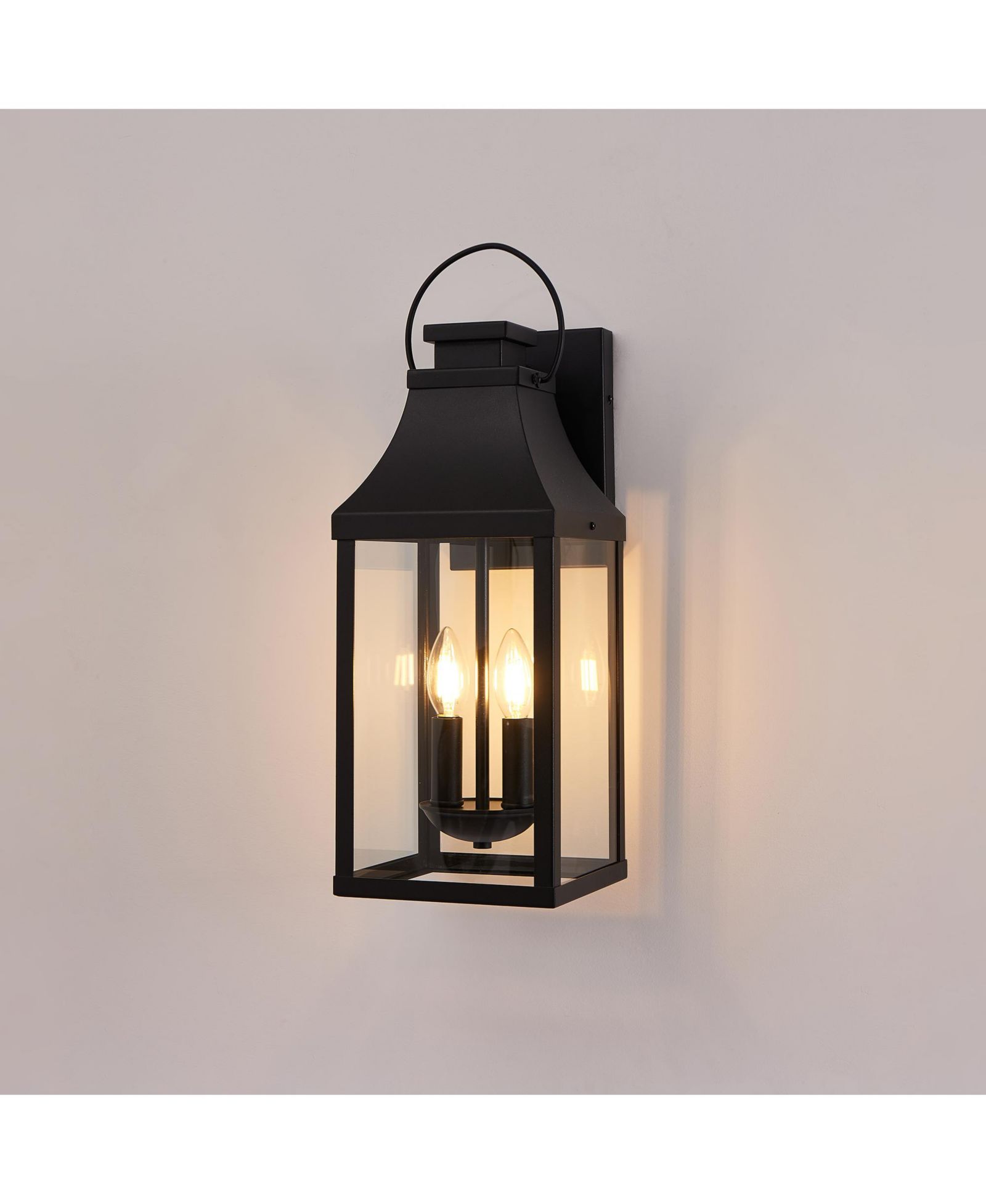 BUSDAYS 20 Inch Outdoor Wall Light Porch Light Outdoor Wall Sconce Lantern 2 Light Modern Exterior Lighting Fixture Wall Mount for House Garage 1 Pack