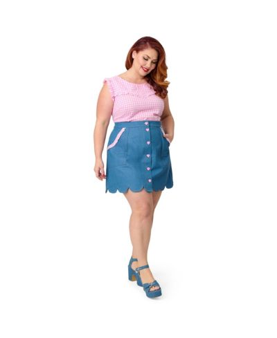 Unique Vintage Plus Size мини-юбка с ворсистым краем
