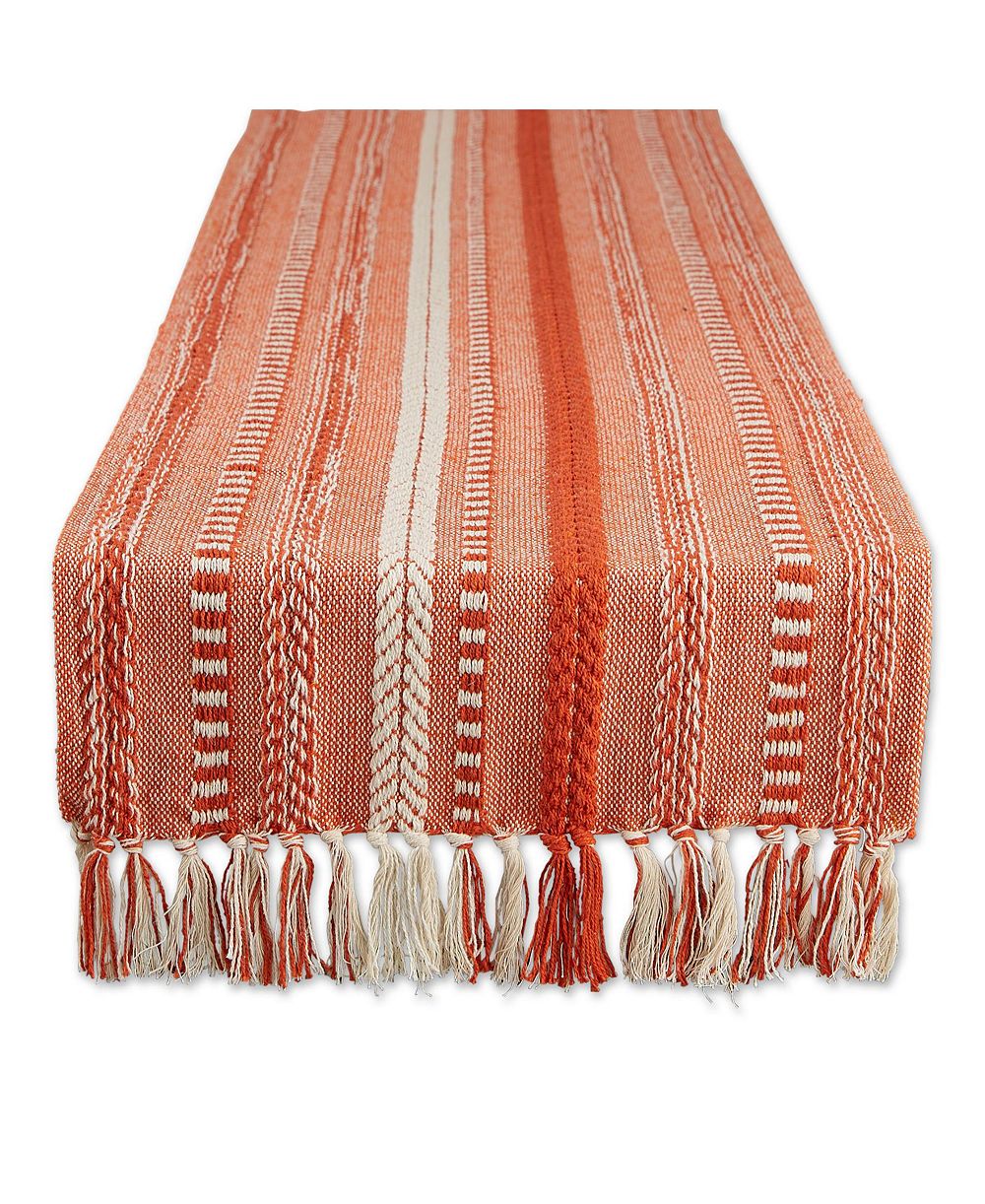 Design Imports скатерть с плетеным полосатым текстурным узором, 15" x 72"