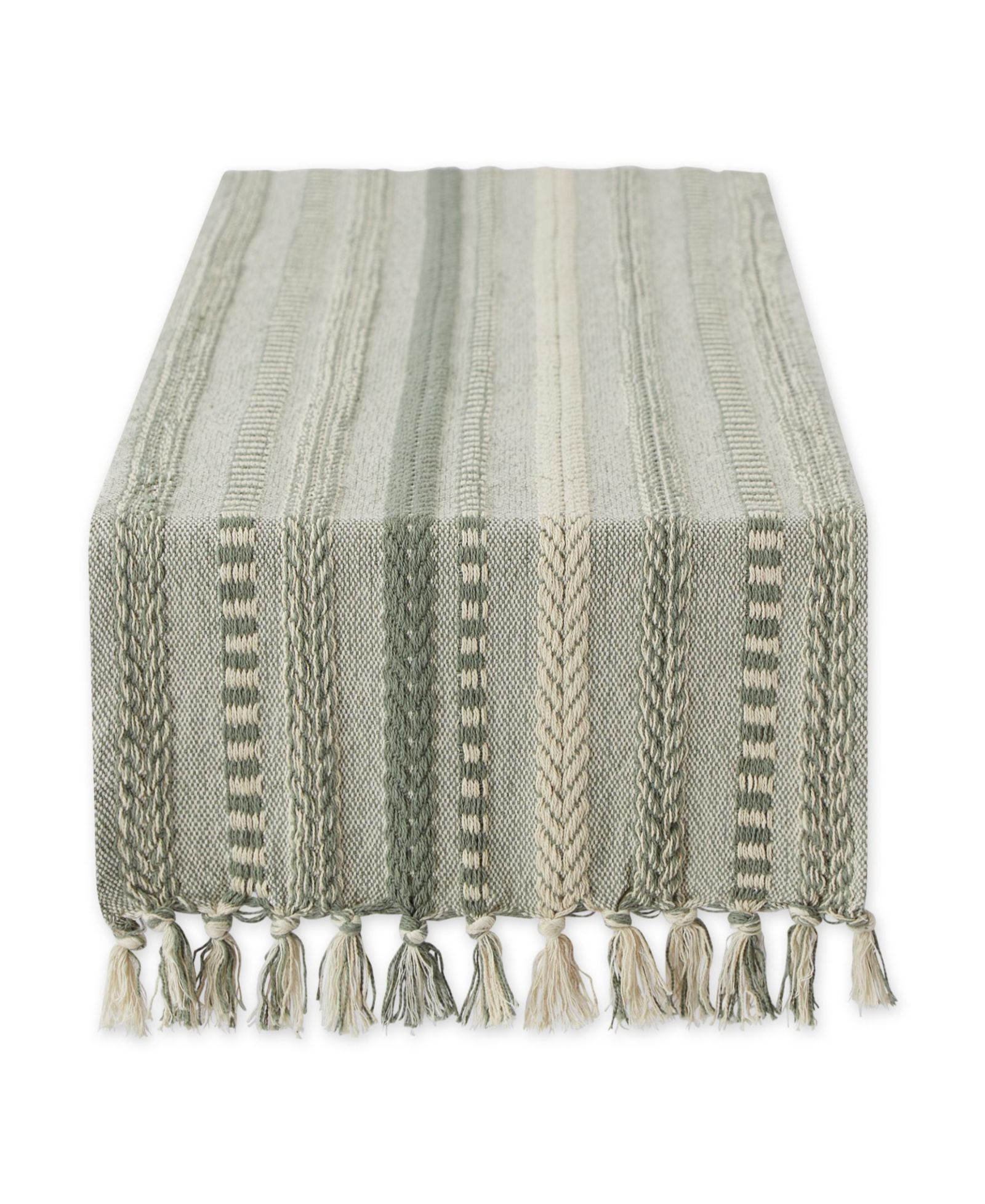 Design Imports Braided Stripe Textured Table Runner, 15" x 72"