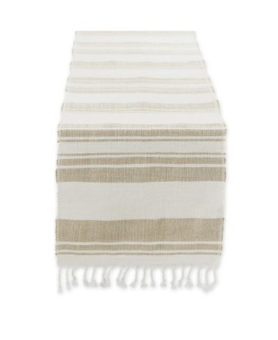 Дорожка на стол из хлопка и джута Design Imports Coastal Sands Stripe, 14" x 72"