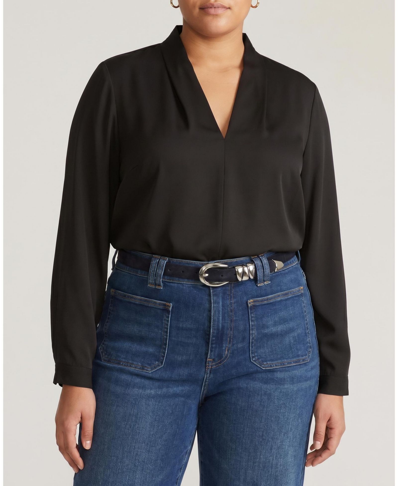 Universal Standard Plus Size Georgette Satin Cambria Блузка