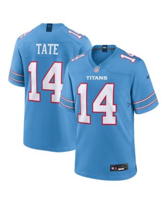 Nike мужская игровая джерси Tennessee Titans 2026 NFL Draft, имя Carnell Tate, светло-синяя, выбор 4-й