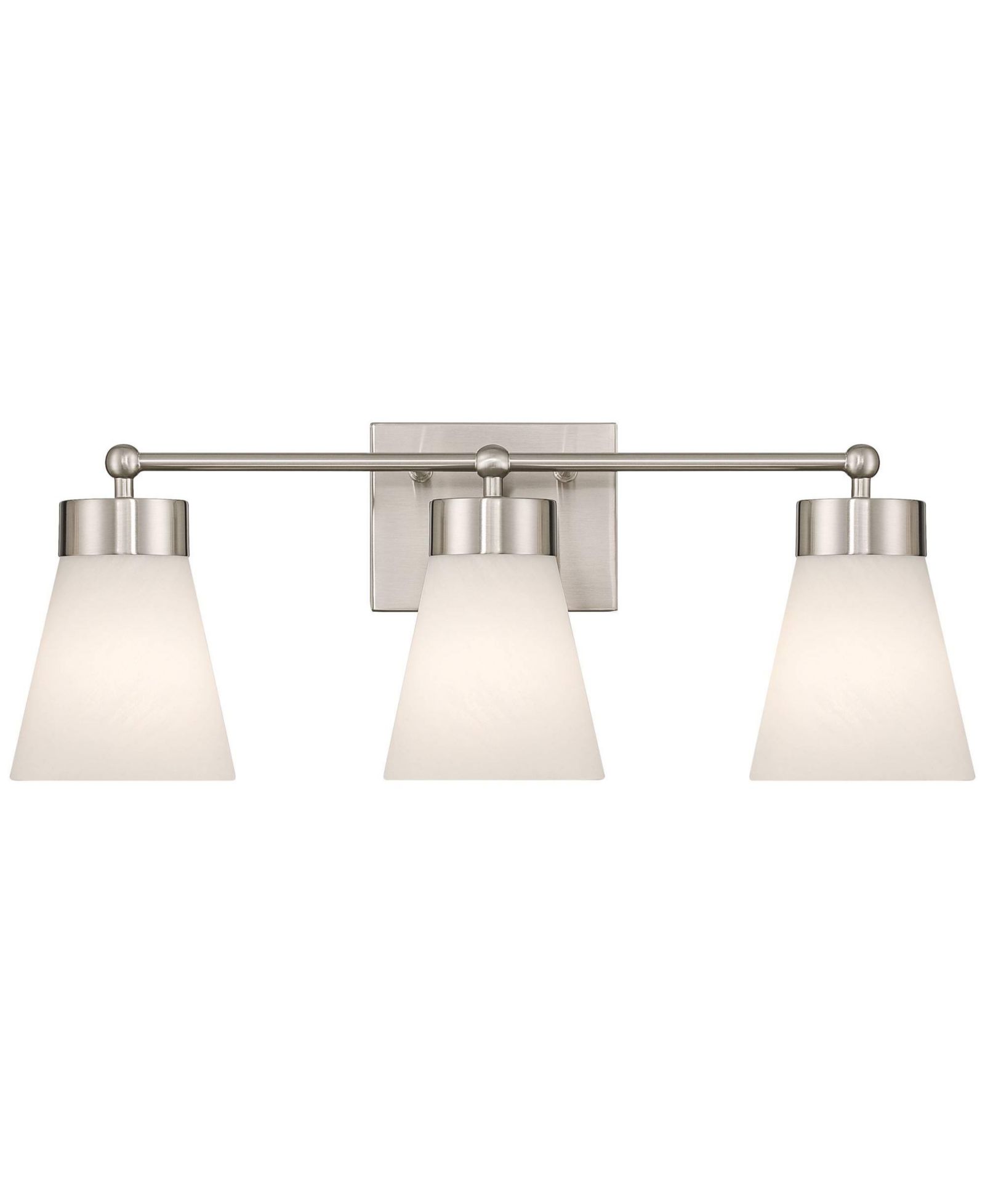 Regency Hill Hemingway Ванный светильник 3-light Brushed Nickel и Cloud Glass