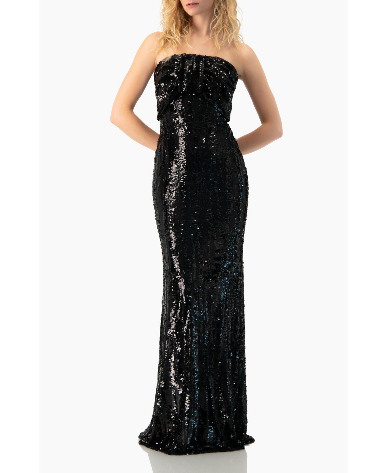 Женское вечернее платье Ivonne Strapless Sequin Column Gown
