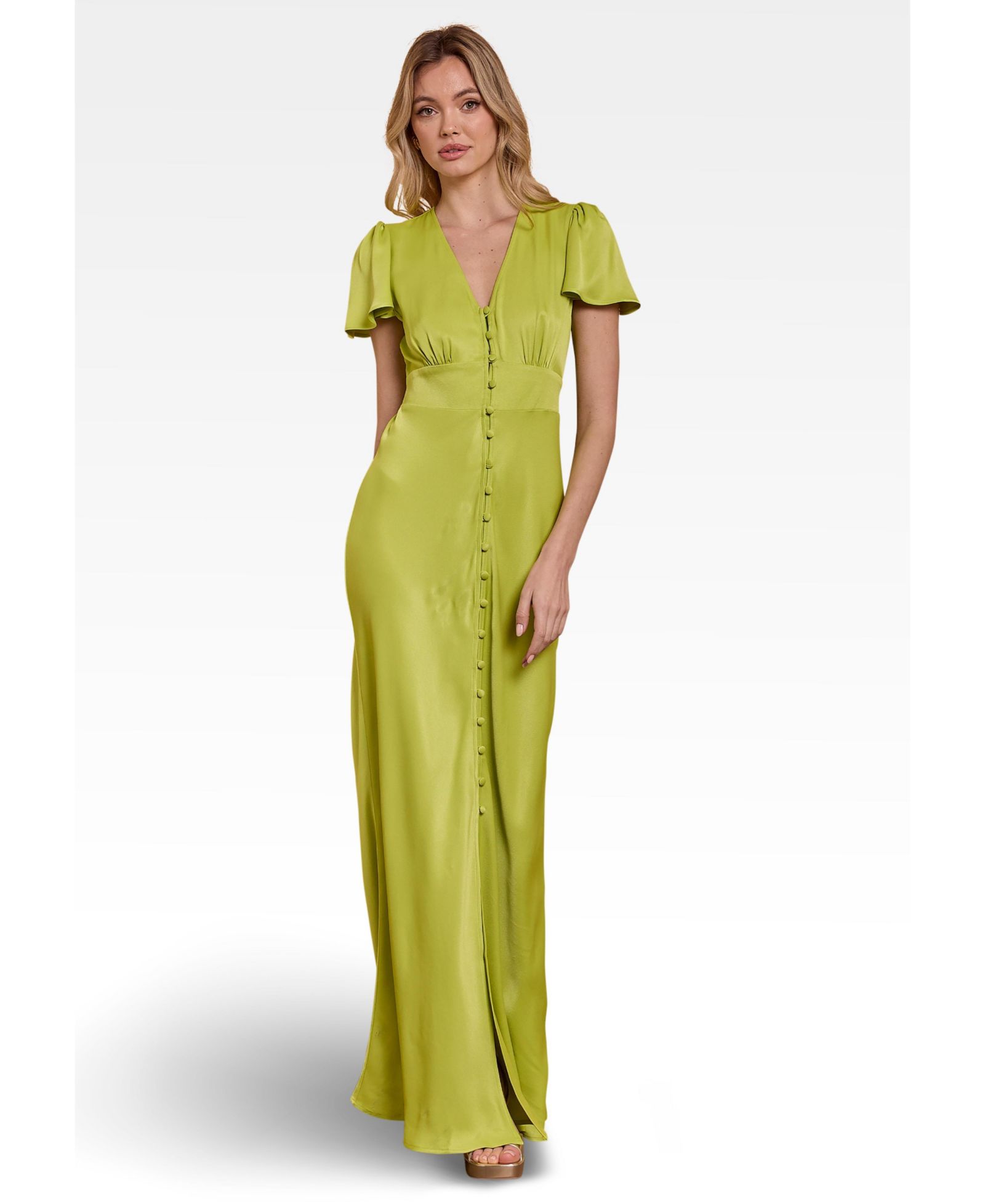 Maids to Measure Women's Chelsea Satin V-Neck Bridesmaid Dress