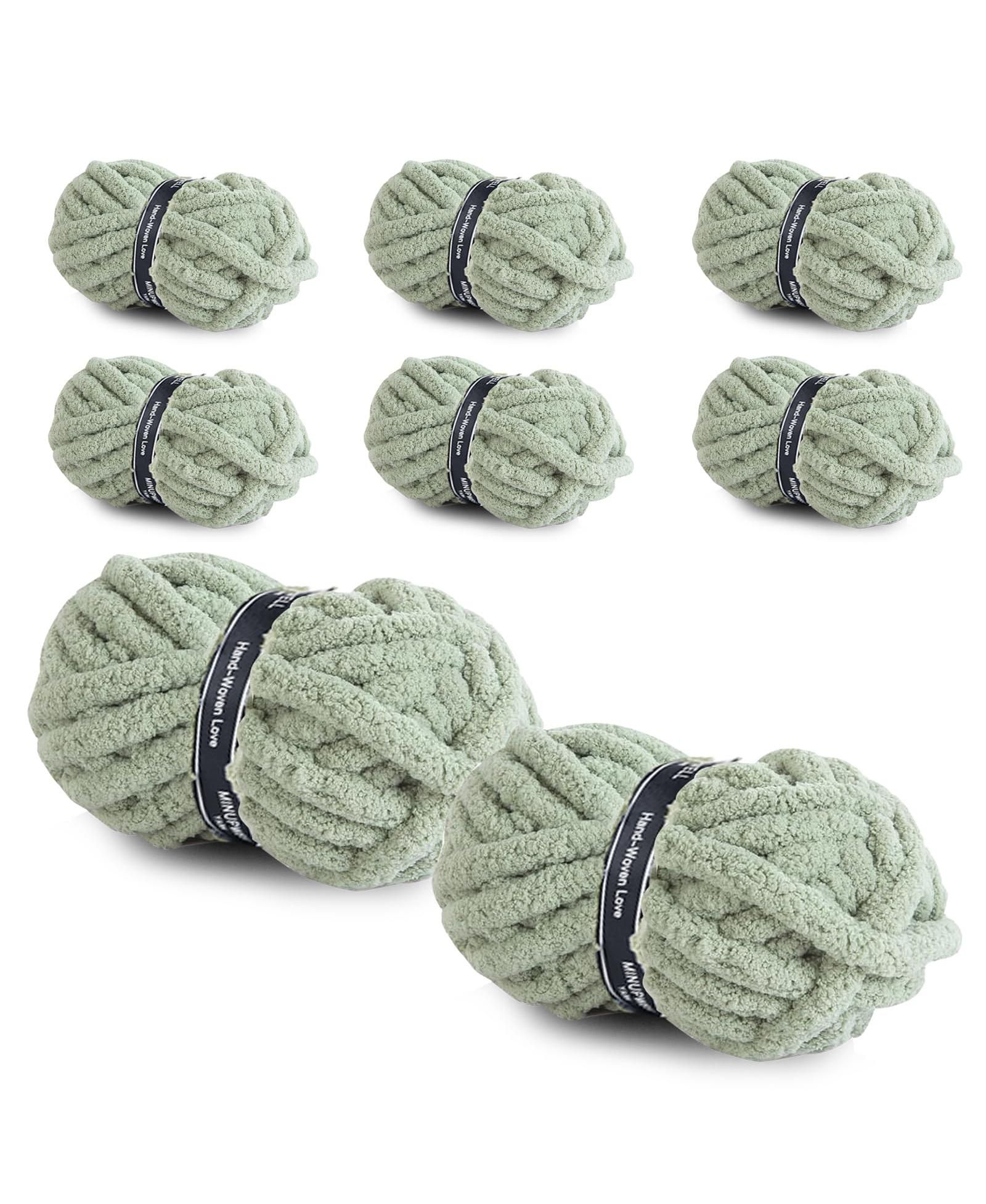 GNUADZ 64 Ounce Chunky Chenille Yarn for Hand Knitting Blanket 8 Pack