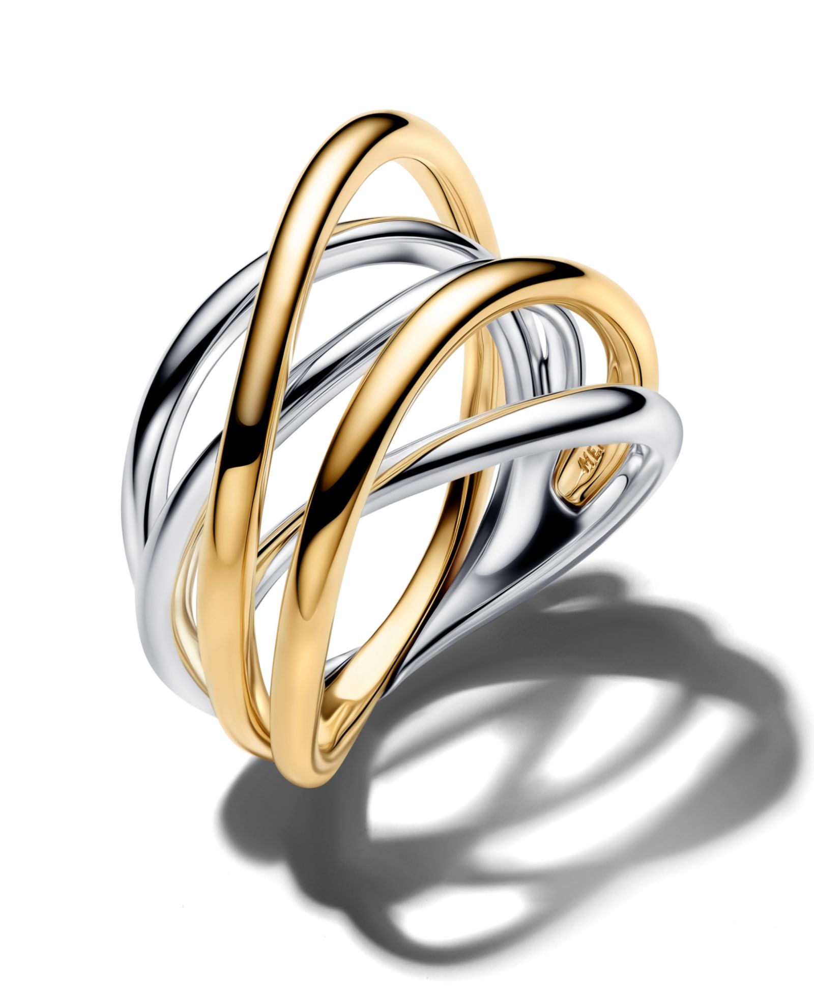 Pandora кольцо Two-Tone Entwined Band