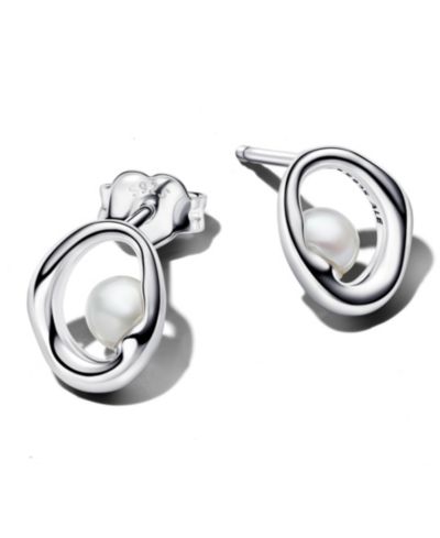 Серьги-гвоздики Pandora Oval Treated Freshwater Pearl