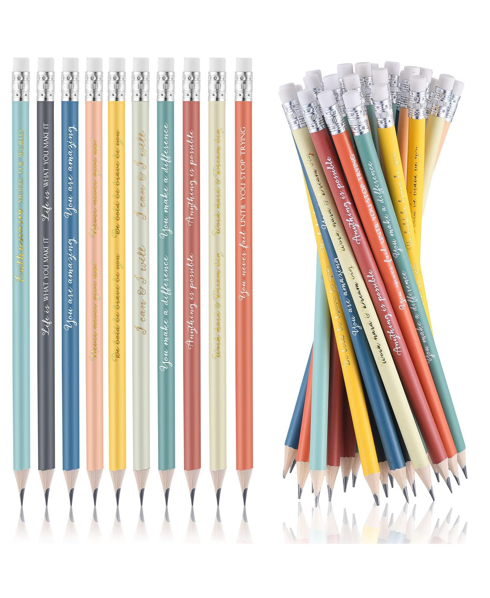 GNUADZ Inspirational Pencils Bulk Graduation Gift Teacher Motivational Saying School Awards Party Favor