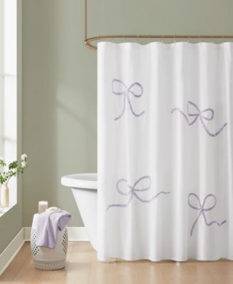 Truly Soft Textured Bow Shower Curtain, 72" x 72"
