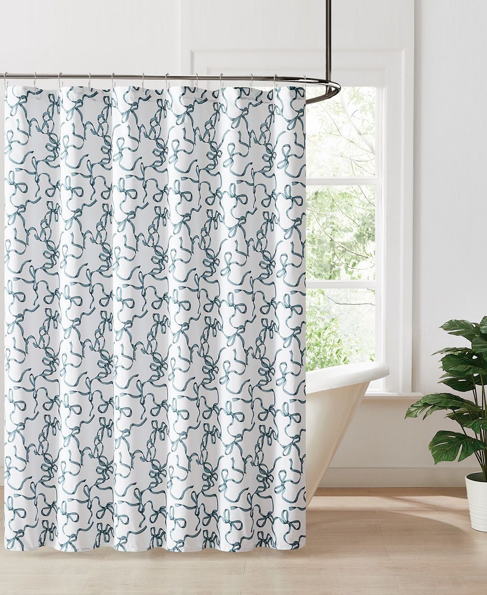 Truly Soft Printed Bow Shower Curtain, 72" x 72"