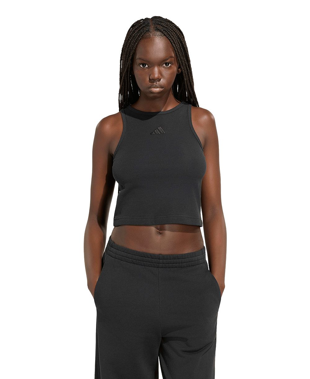 adidas Women's Cropped Ribbed Tank Top