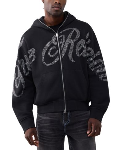 Мужское худи True Religion Crystal Script Boxy Full-Zip