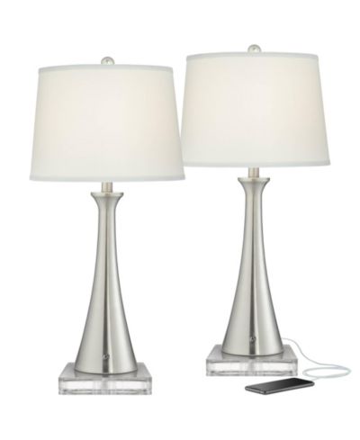 Набор настольных ламп 360 Lighting Karl Modern, 2 шт., с USB и розеткой в основании