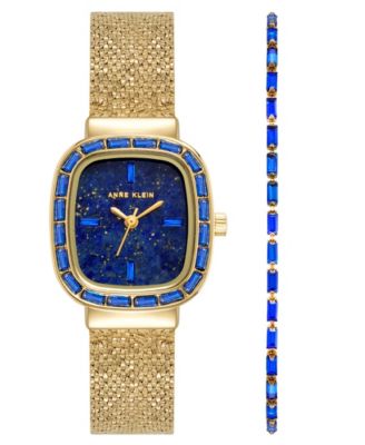 Anne Klein Женский комплект часов с синим циферблатом Lapis и стальным браслетом