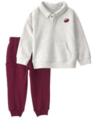 Carter's Baby Boys' Football Fleece Polo Top & Pant, 2-Piece Set