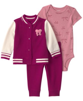 Комплект Carter's Baby Girls' Bow French Terry 3-Piece Set