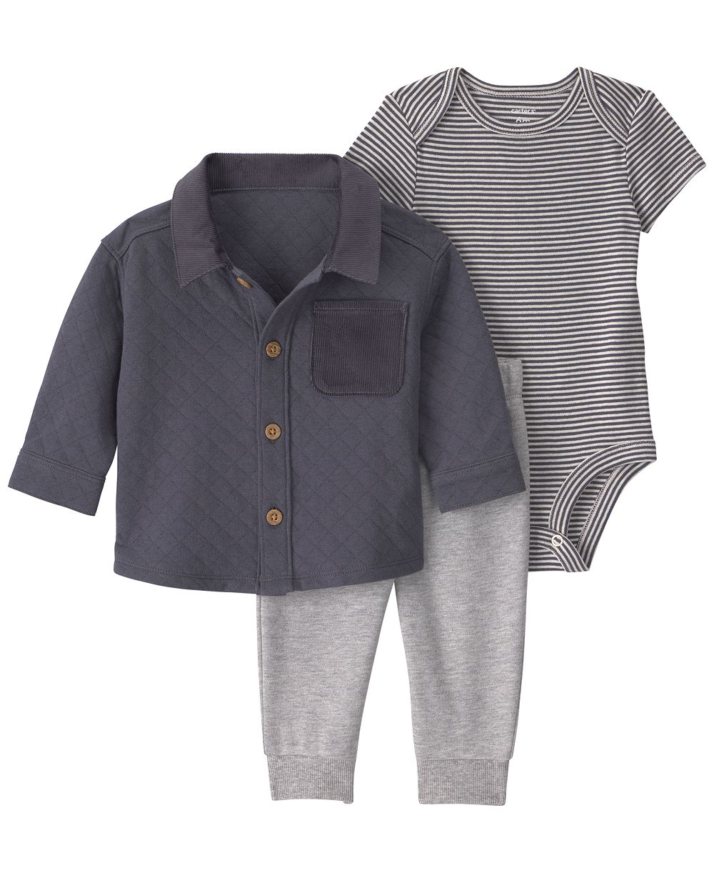 Комплект Carter's Baby Boys' Quilted French Terry 3-Piece Set (Bodysuit, Shirt, Pants)