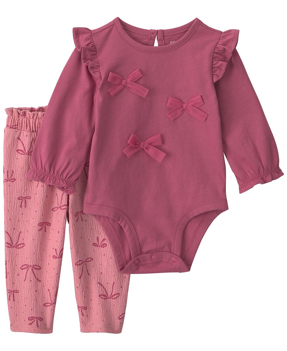 Детский набор Carter's Bow Long-Sleeve Bodysuit and Pants