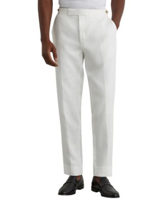 REISS Men's Atlantic Linen Tailored-Fit Side Adjuster Waist Suit Pants