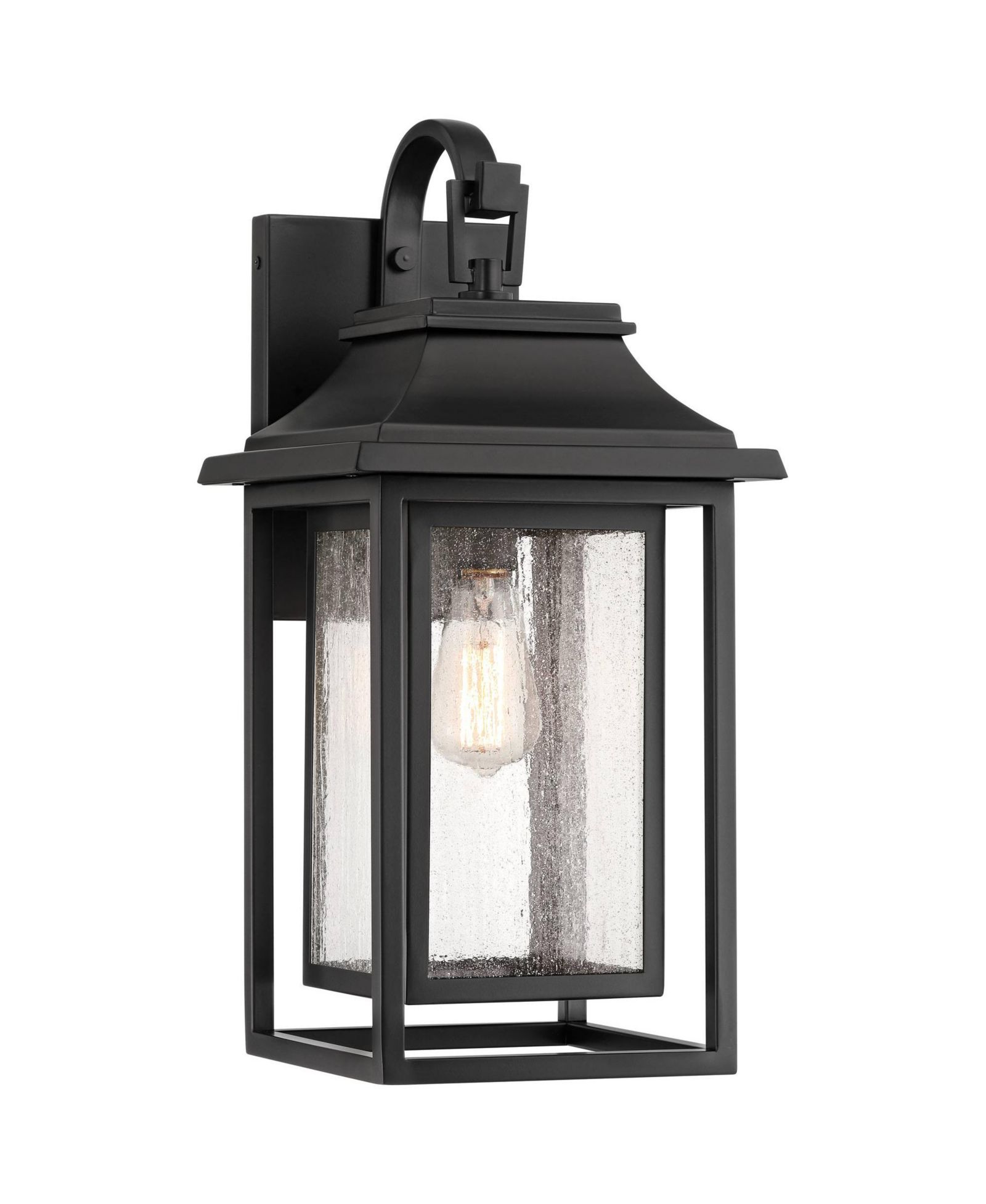 John Timberland Cecile 21.25 High Mission Outdoor Wall Light Fixture Mount Porch House Box Lantern Weatherproof Black Clear Glass Shade