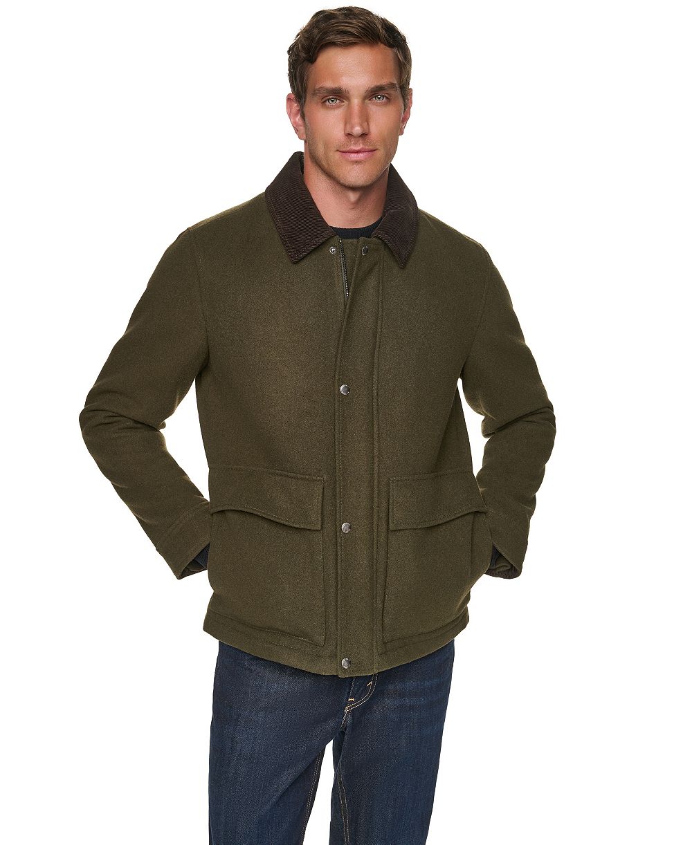 Cole Haan Men's Front-Zip Melton Wool Jacket