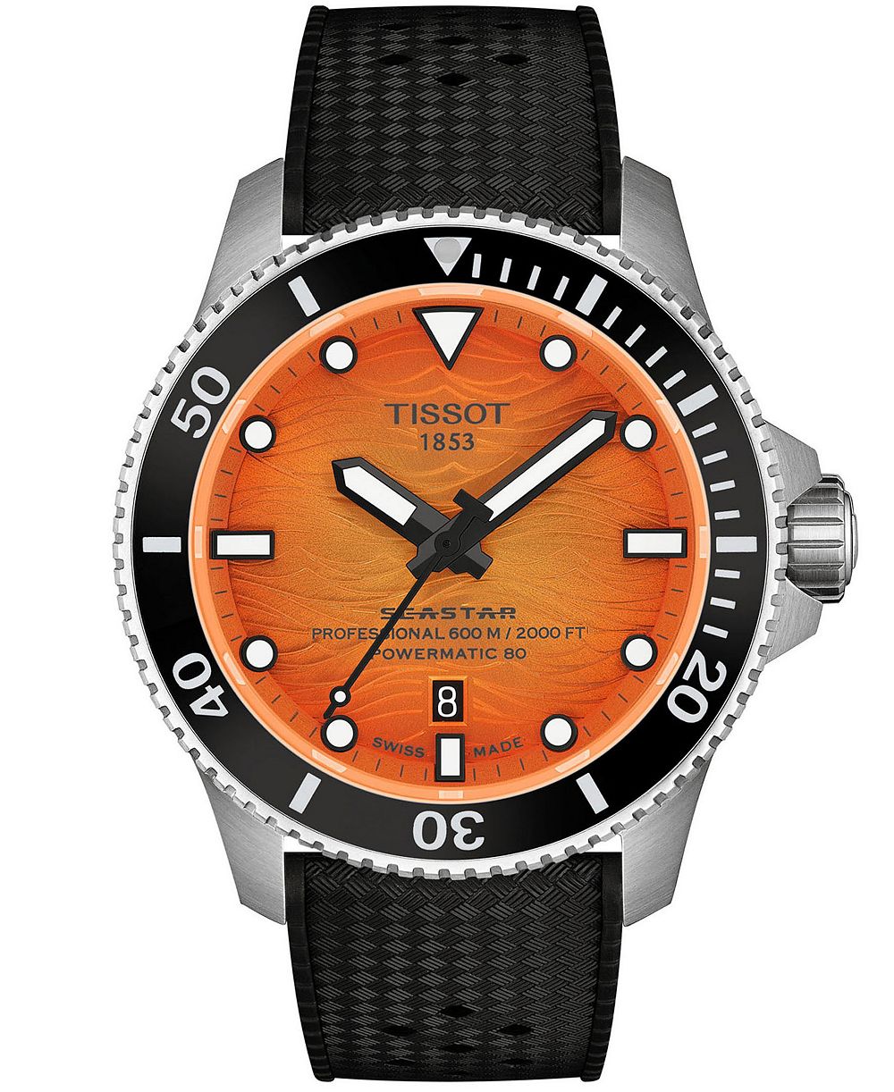 Мужские часы Tissot Seastar Black Rubber Strap 44mm