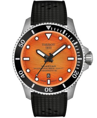 Мужские часы Tissot Seastar Black Rubber Strap 44mm