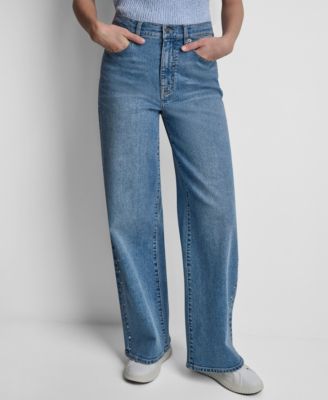 DKNY Jeans Женские джинсы с высокой посадкой и широкими штанинами