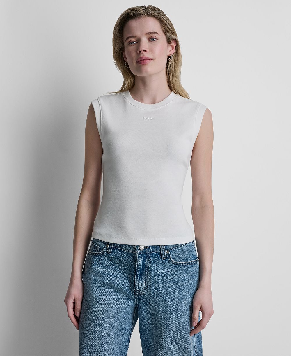 DKNY Jeans Women's Crewneck Sleeveless T-Shirt