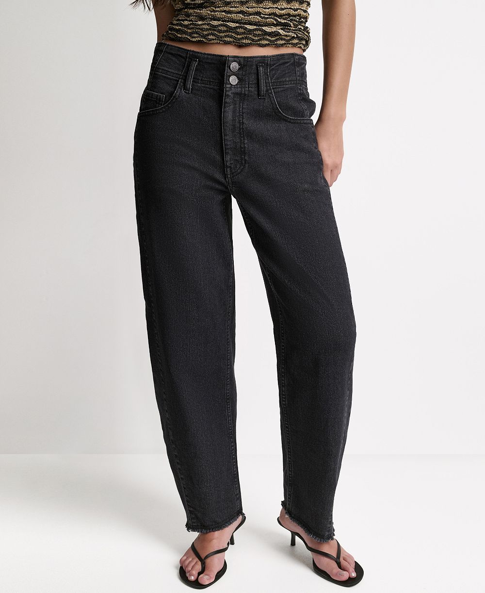 BCBG Women's Seamed Mid-Rise Loose-Fit Jeans