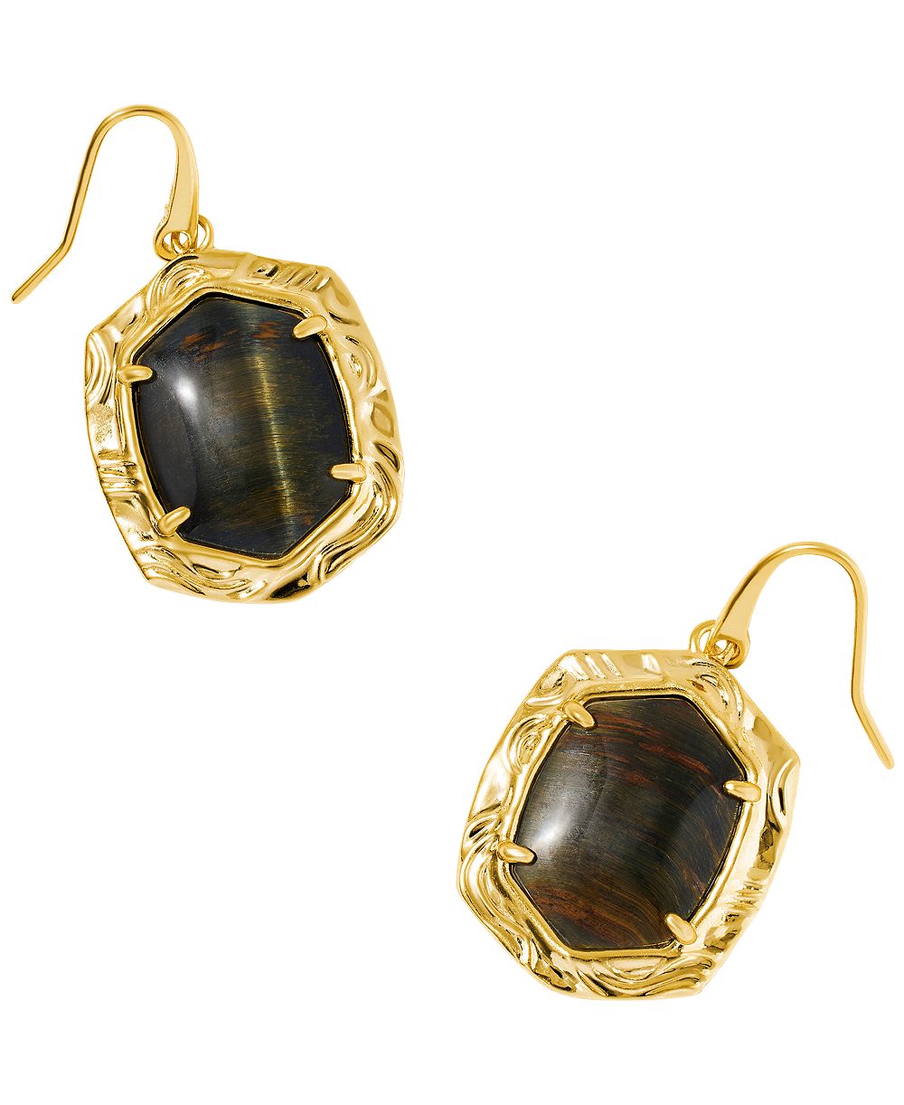 Kendra Scott Серьги-подвески Daphne с полосками Tiger Eye