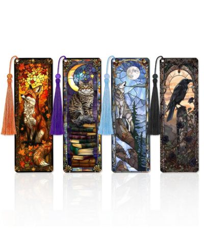 Закладки для книг GNUADZ Stained Glass Dragon из ПВХ с кисточками
