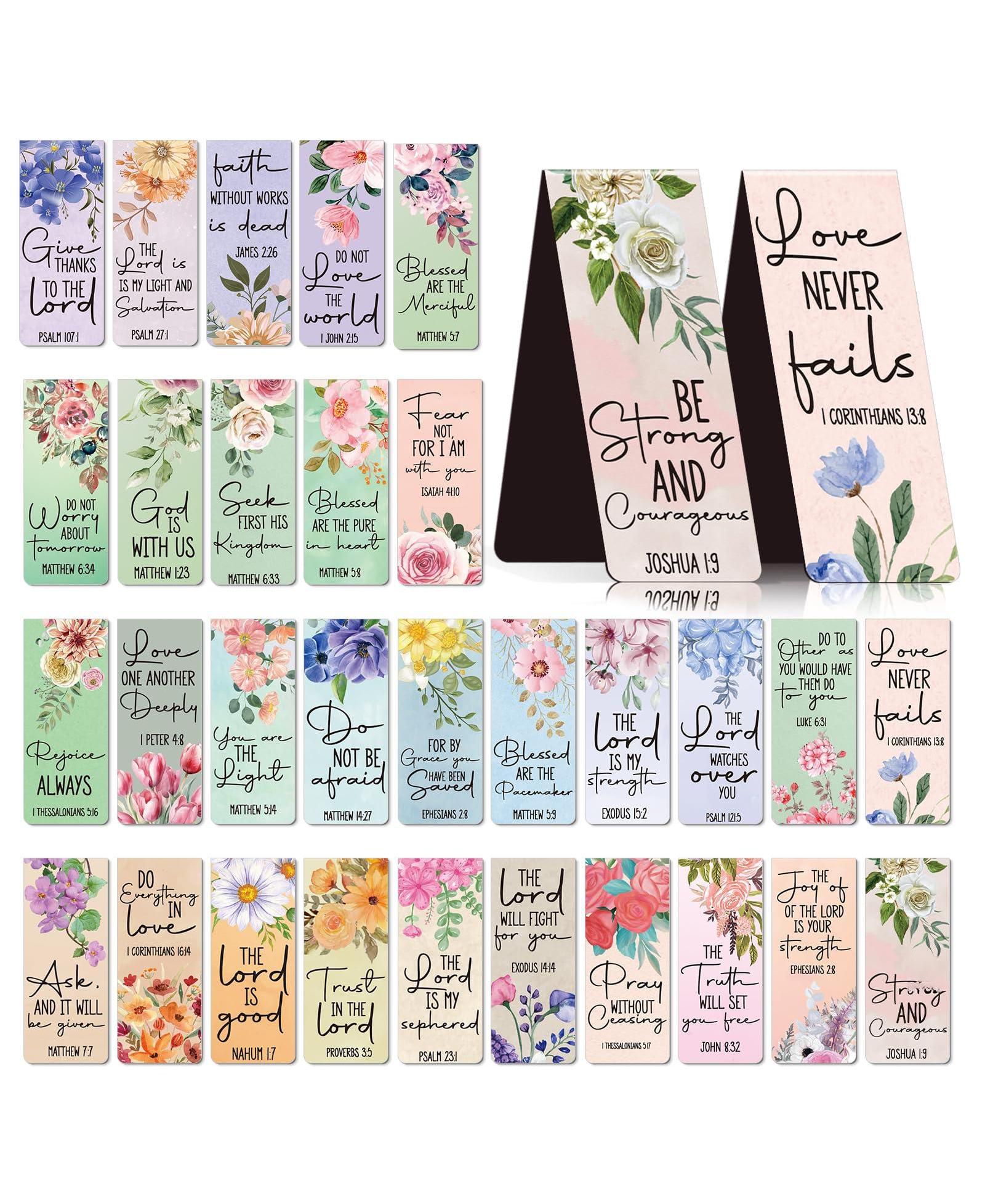 GNUADZ Verses Magnetic Bookmark Floral Religious Faith Bible