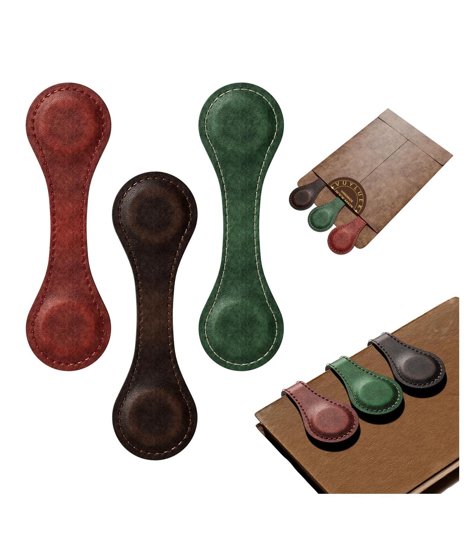 GNUADZ Magnetic Leather Bookmarks Vintage Reading Gift Set