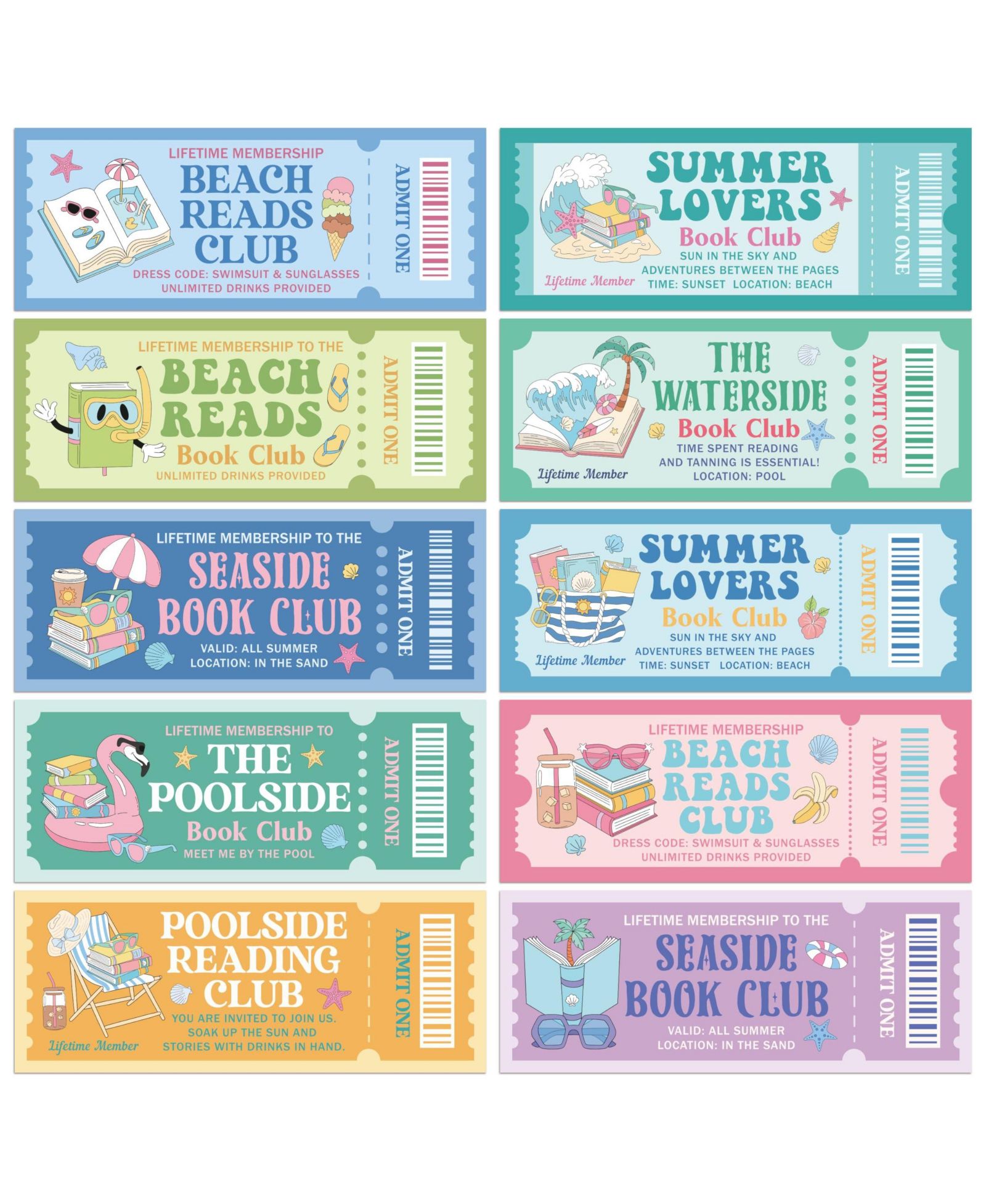 GNUADZ Summer Book Club Ticket Bookmarks
