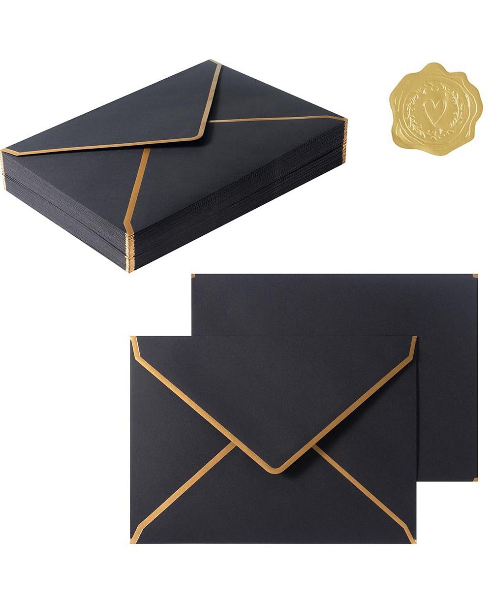 GNUADZ Envelopes With Border Stickers Greeting Cards Invitation