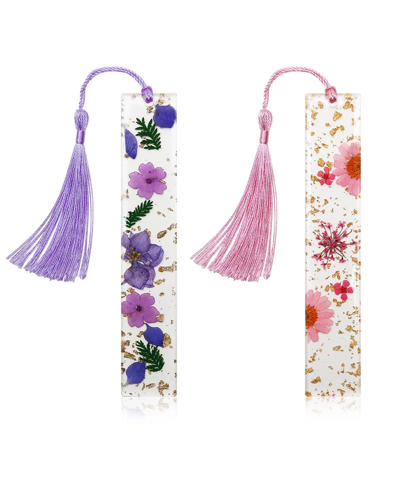 GNUADZ Bookmarks Handmade Dried Flower Tassels Reading Gift